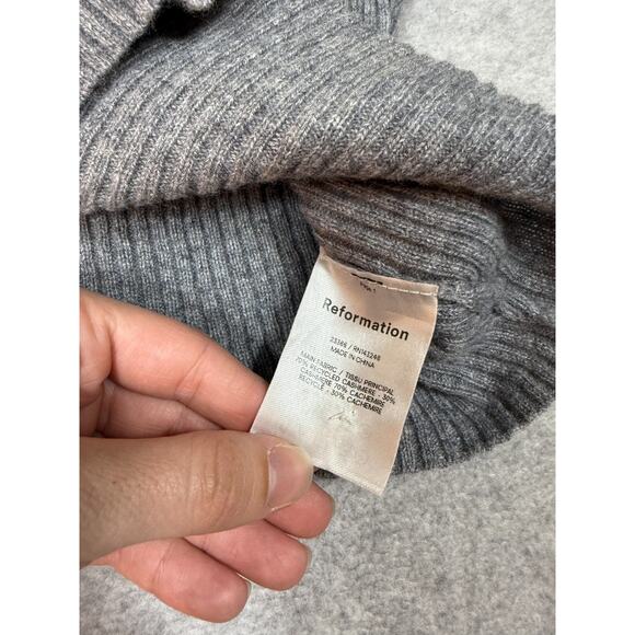 Reformation Womens Size M Gray Idina Cashmere Cropped Cardigan - Picture 6 of 8
